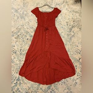 rose red summer dress